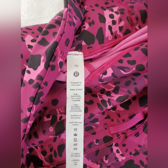 Lululemon Base Pace High-rise Crop 23" Cheetah Camo Magenta Purple Multi - Picture 5 of 13